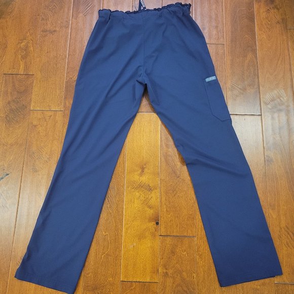 WOMENS MED COUTURE NAVY WIDE LEG SCRUB PANTS-MEDIUM TALL-SCRUBS-MEDIUM TALL - Picture 5 of 8